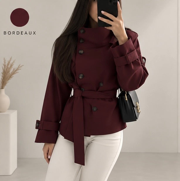 Trench Coat Élégant & Col Montant