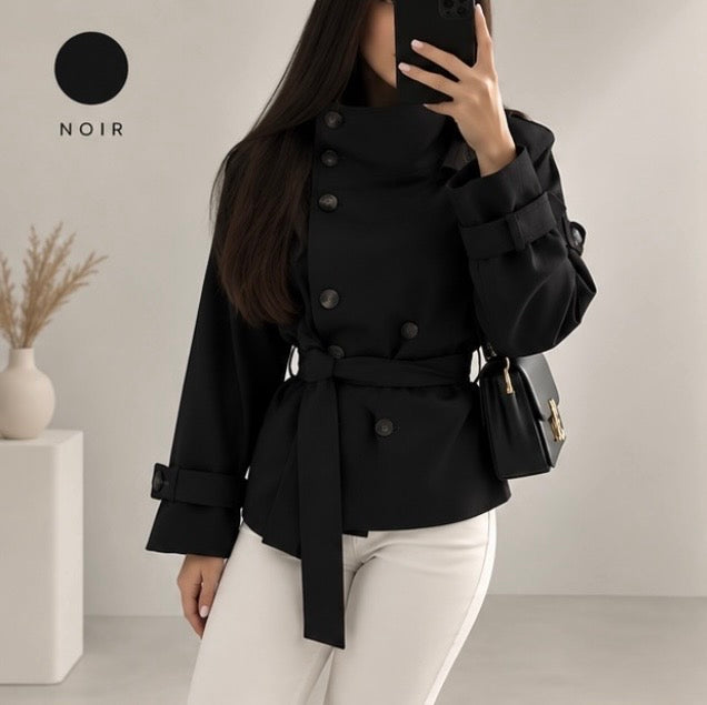 Trench Coat Élégant & Col Montant