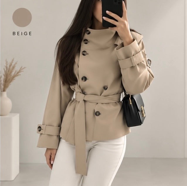 Trench Coat Élégant & Col Montant